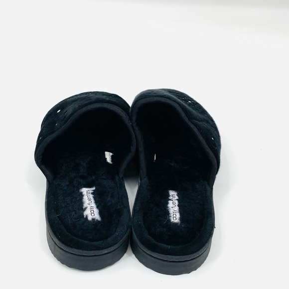 💕SALE💕 Daisy Fuentes Black Fur Studded Slippers - Picture 3 of 7